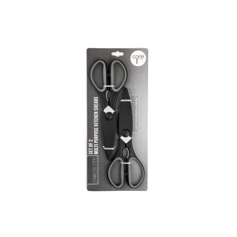 Core Kitchen Plastic / Stainless Steel Kitchen Shears 2 Pack Chef Scissors