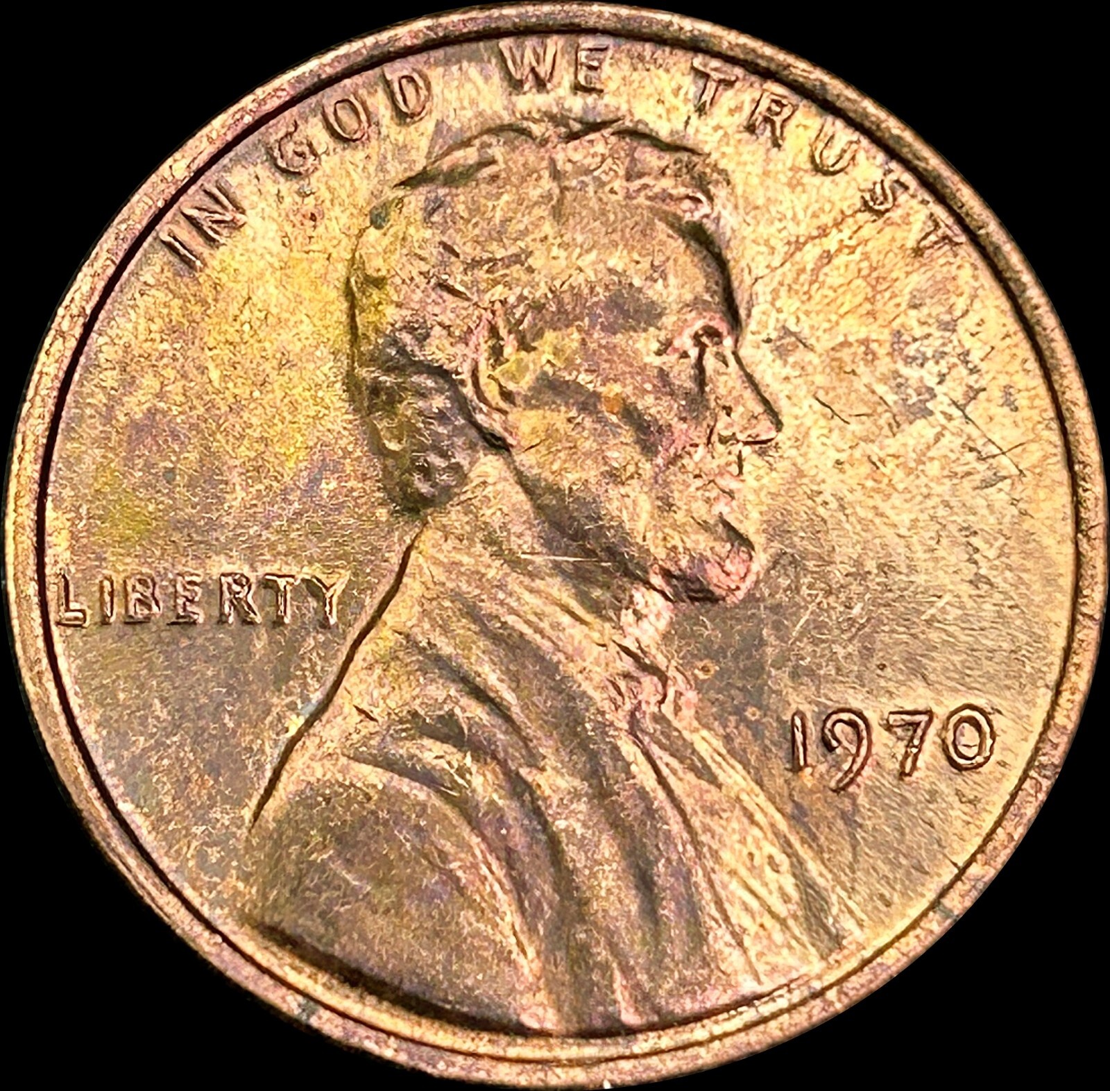 1970 Lincoln Cent Penny W/ Interesting Machine Doubling
