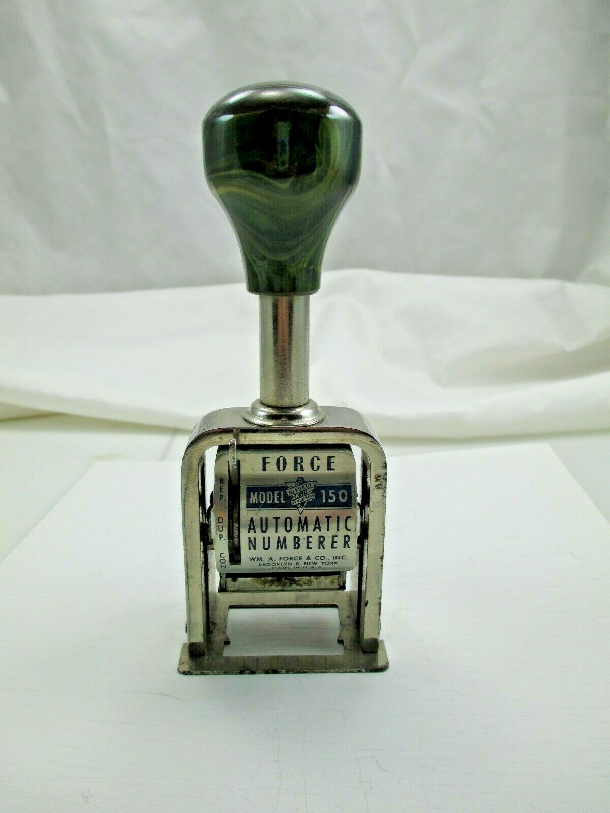 Vintage The Force Model 150 Automatic Numberer Machine Stamp 597E
