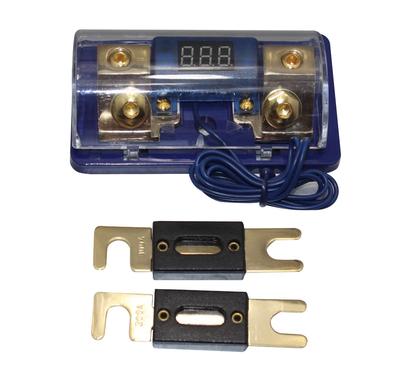 300A ANL Digital Display Golden Block 0-4 Gauge Fuse Holder 12-24V SKFH061G