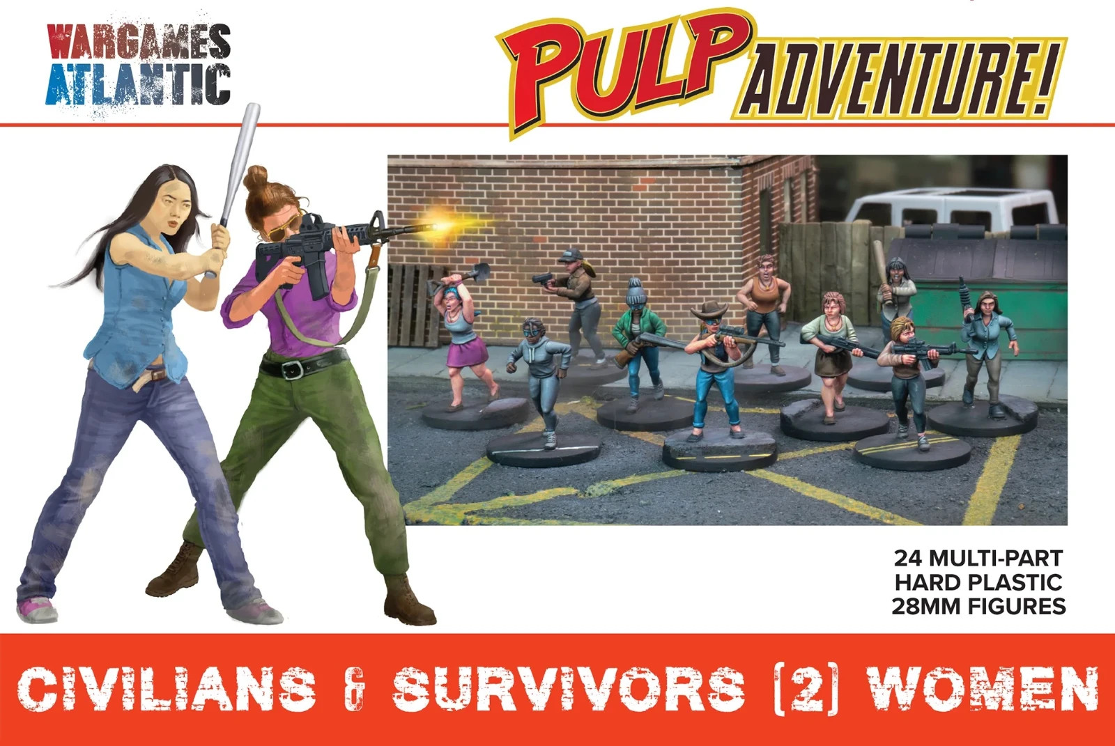 Wargames Atlantic Civilians & Survivors (2): Women Pulp Adventure -  28mm