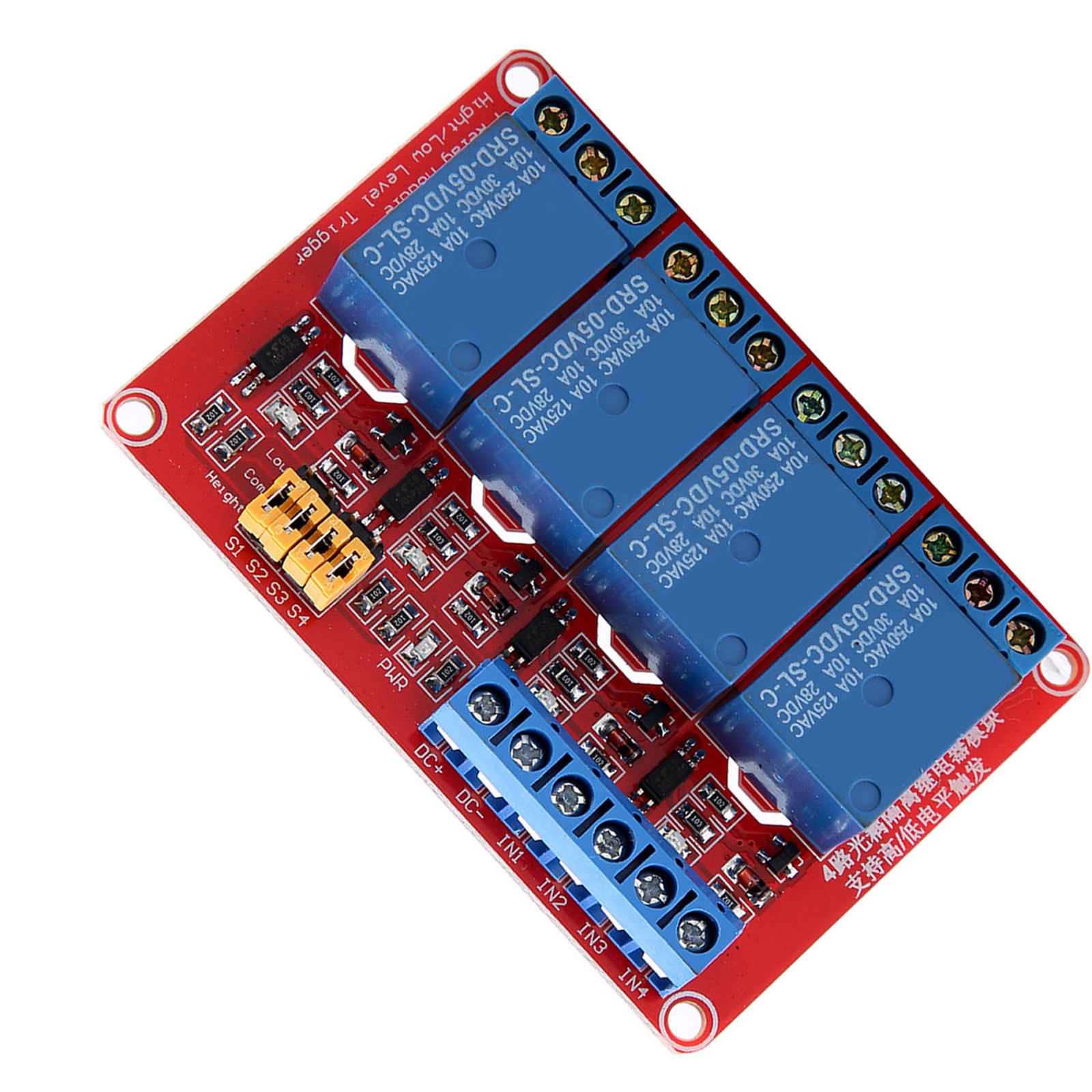 4 Channel Optocoupler Relay Module Board Stable Performance For Projects