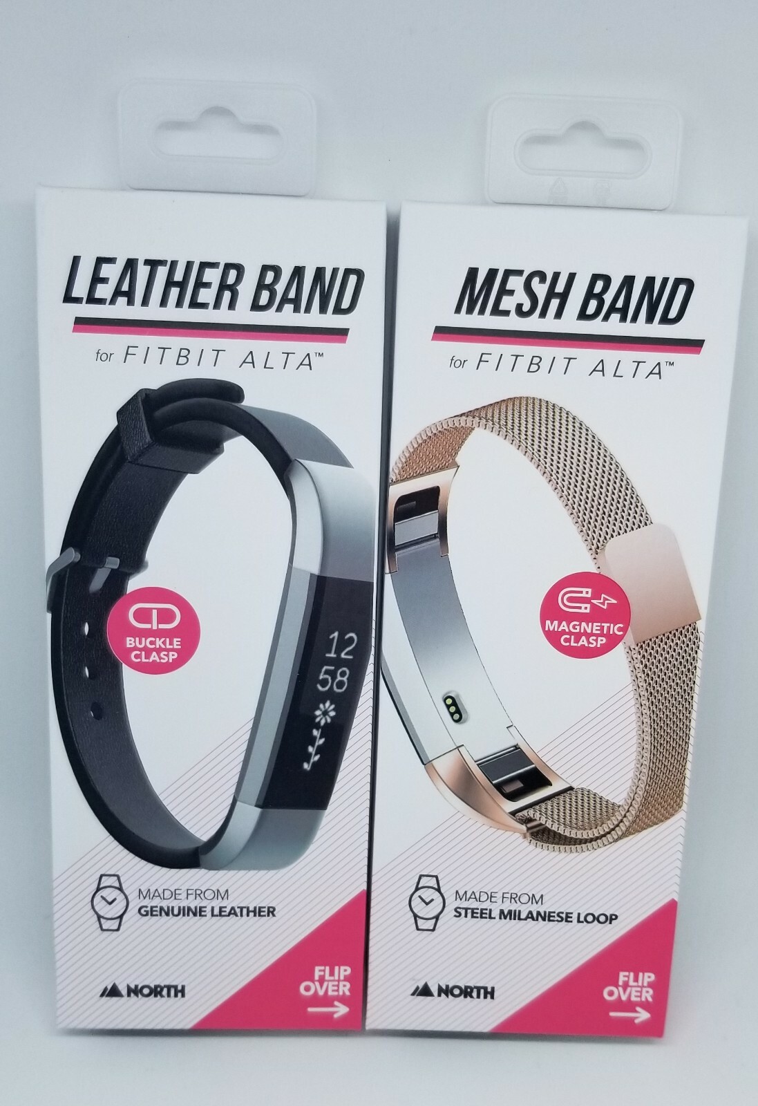 LOT OF 25 ~ Rose Gold Mesh + Black Leather ~ FITBIT ALTA Band - NIP Flea Market