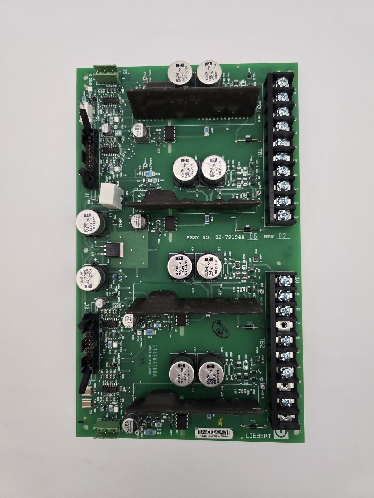 Liebert 02-791944-05 Processor Board Rev 2 Gate Driver Nichican 470uF 50V