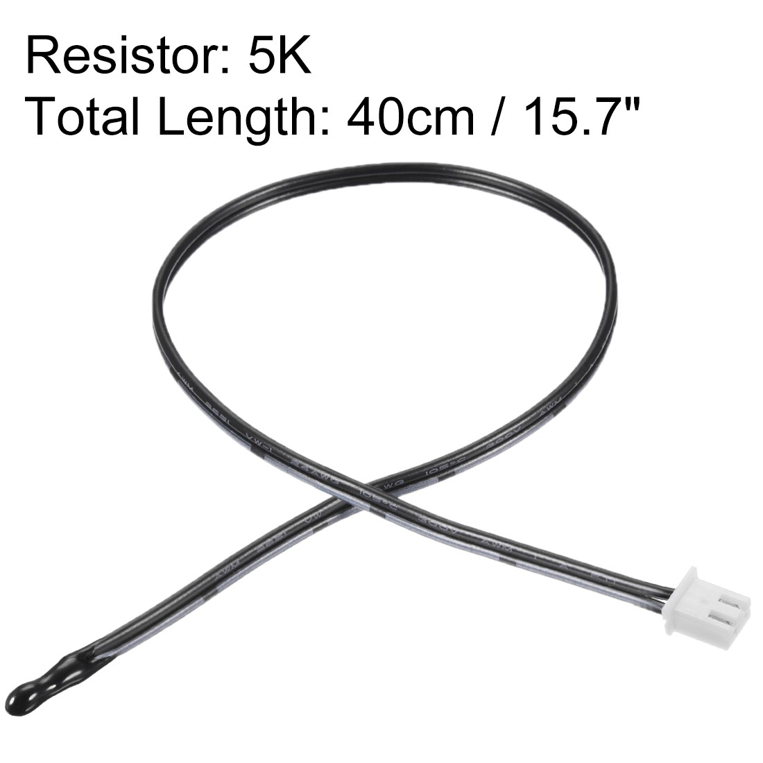 2 Pcs 5K NTC Thermistor Probe 15.7" Epoxy Sensitive Temperature Temp Sensor