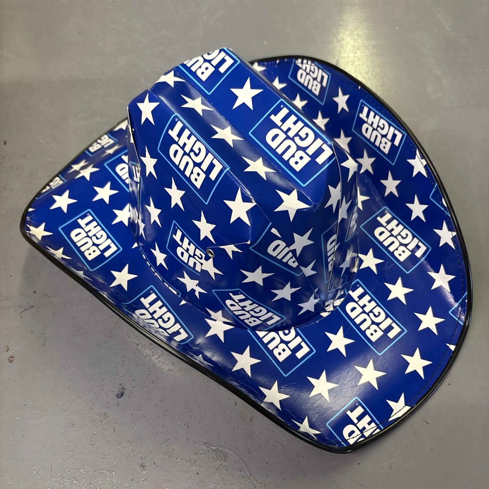 Bud Light Beer Cowboy Hat Mens Blue Stars Western Rodeo Party Budweiser