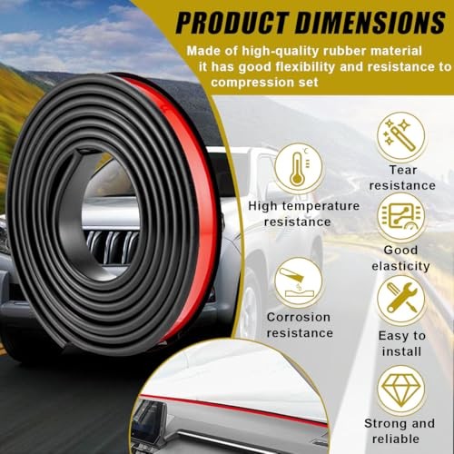 Rubber Seal Strip for Car Front Windshield, 1.7M/ 5.6Ft Cuttable Windshield