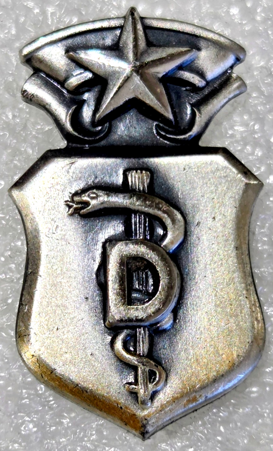USAF 1/20 Silver Filled Badge (circa 1970s) Chief Dental Corps (hallmarked G-23)