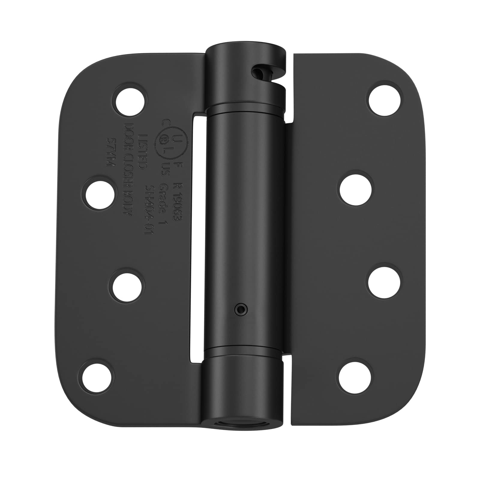 3 Pack Self Closing Door Hinges 4 Inch Black Spring Hinge with 5/8" Radius Co...