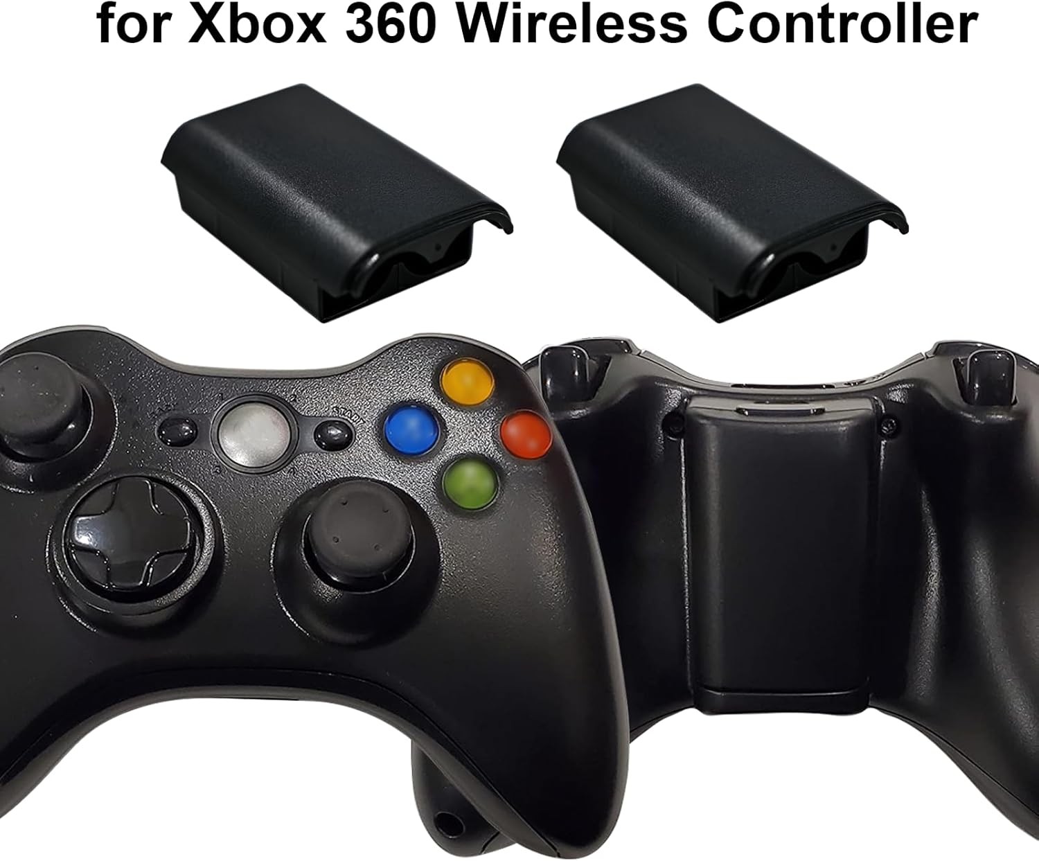 2 X AA Battery Back Cover Case Shell Pack For Xbox 360 Wireless Controller Black
