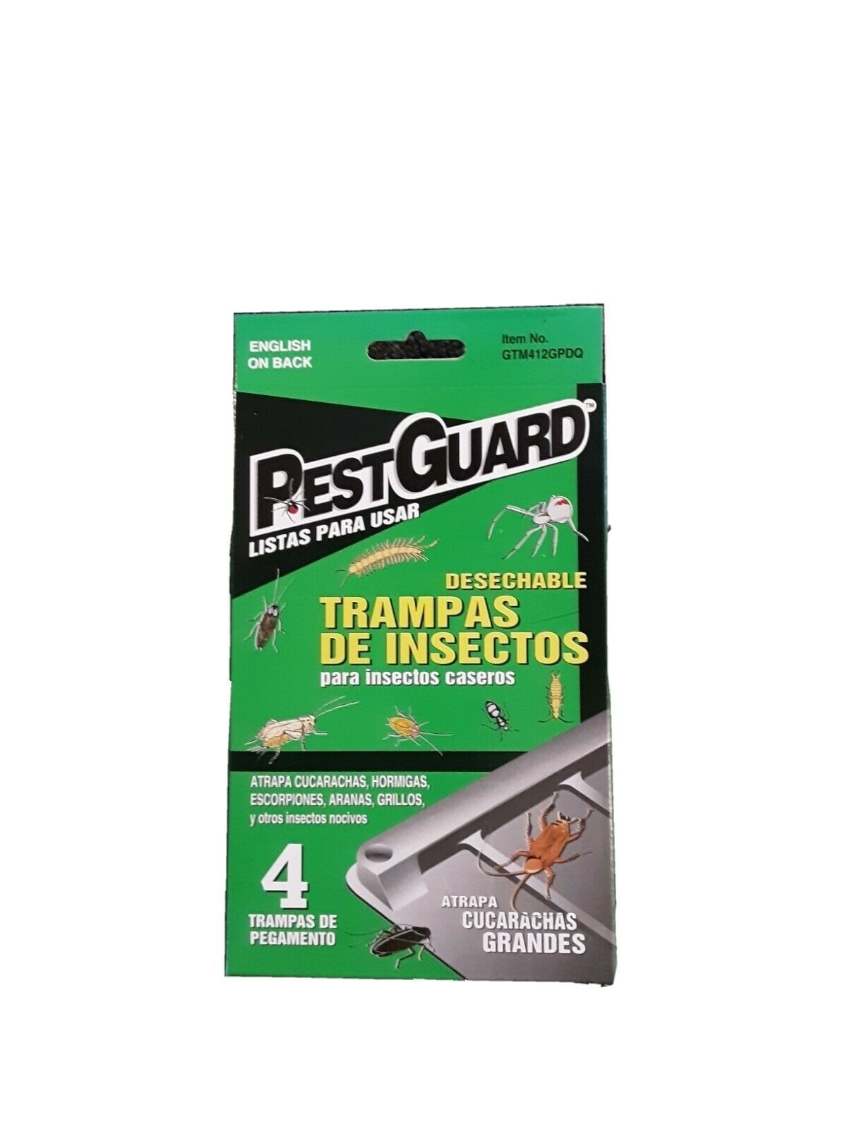 PEST GUARD INSECT & ROACH CONTROL GLUE TRAPS 4 In A Box