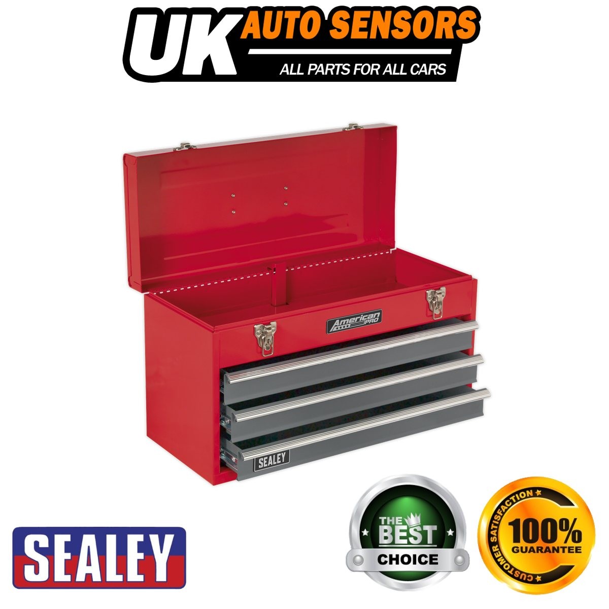 Sealey American PRO� Tool Chest 3 Drawer Red/Grey AP9243BB