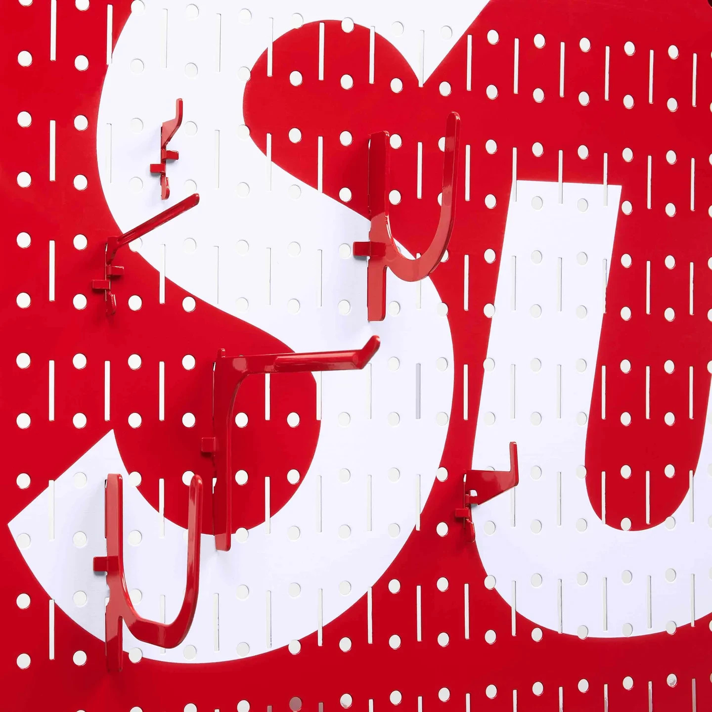 Supreme/Wall Control Pegboard Panel Red (Set of 2)
