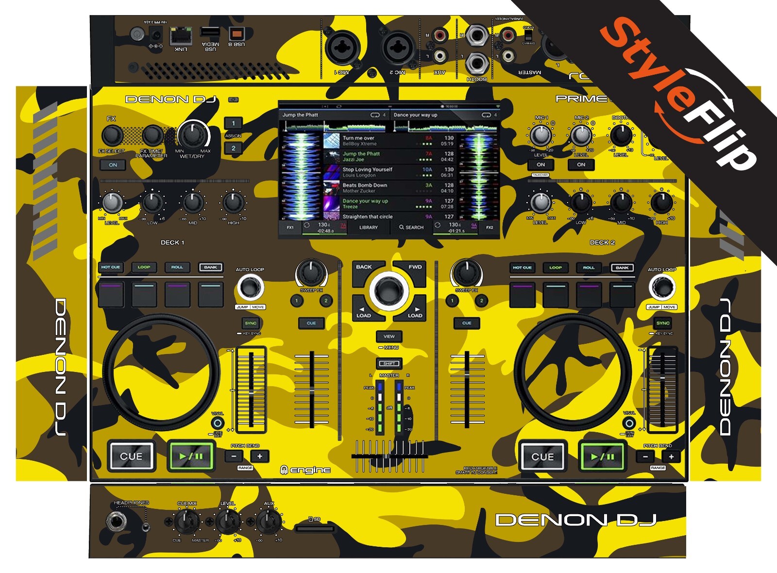 Denon Prime Go Skin | Camo Yellow | Protective Decal | StyleFlip Skins