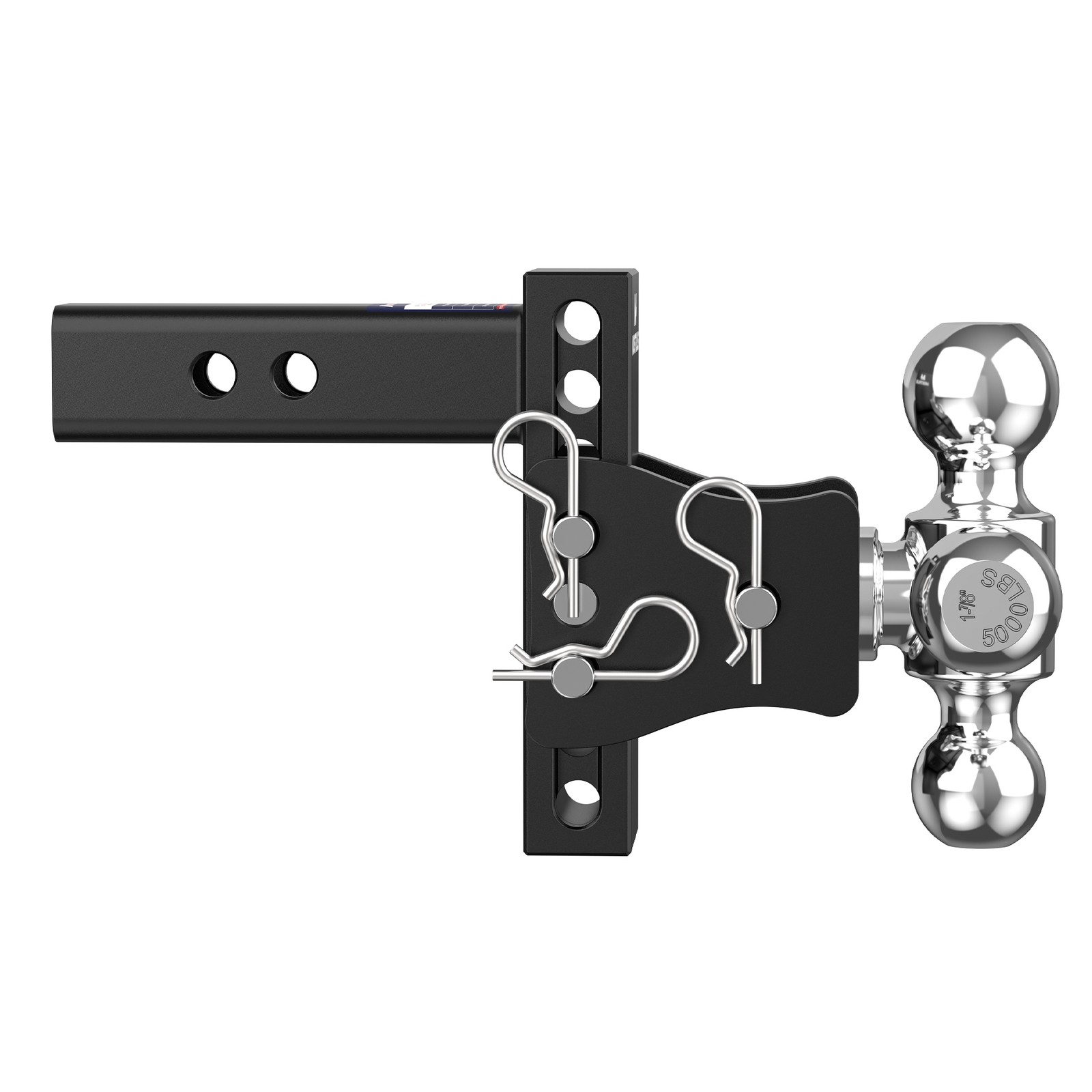 2.5" Receiver 4" Drop Tow Hitch Adjustable Tri-Ball Mount Trailer Hitch 20000lbs