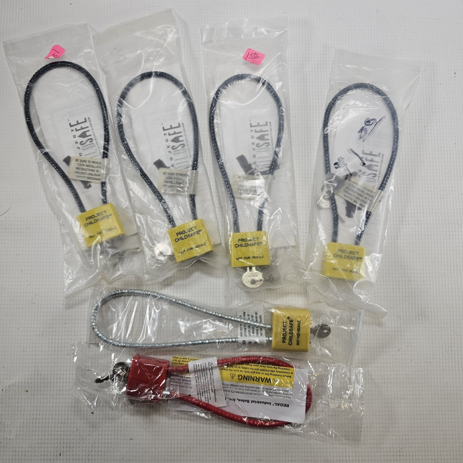 Lot 6 Project ChildSafe Cable Gun Locks w Keys Firearm Safety Lock