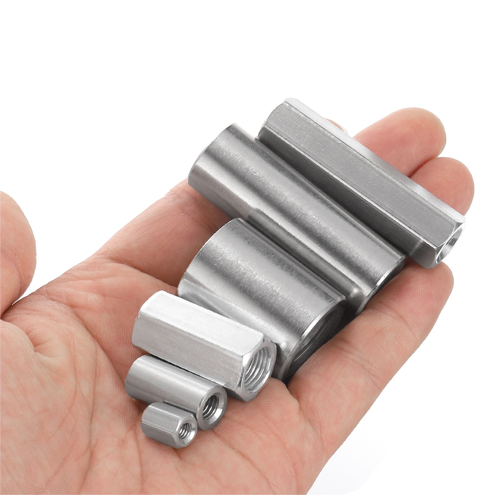M12x1.75mm Round Coupling Nuts, 5 Pcs 50mm Stainless Steel Connector Nut