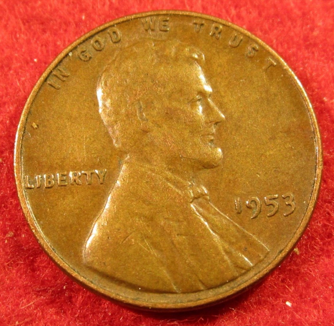 1953 (P) Lincoln Wheat Cent/Penny - F Fine to VF Very Fine
