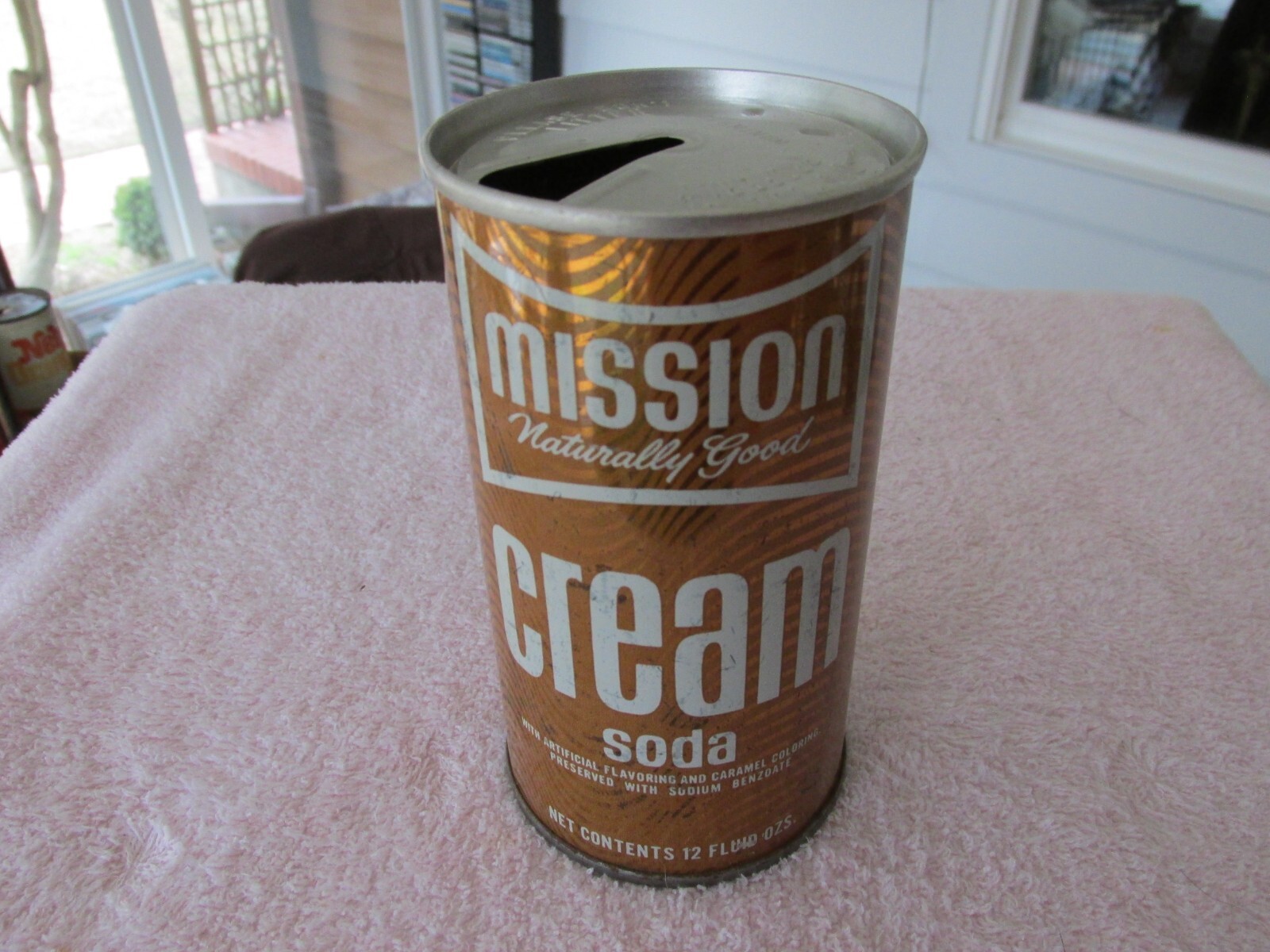 MISSION Cream Soda Early Pull-Tab SS Soda Can, 1960's-70's - COMBINED SHIPPING