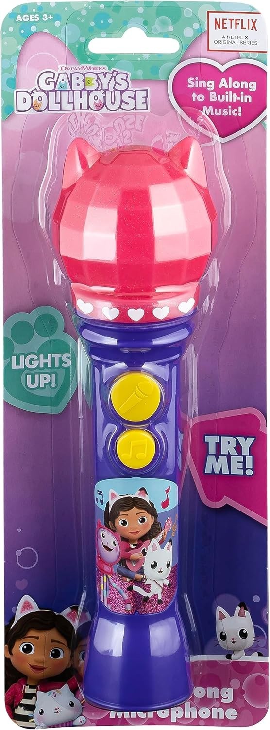 Gabby's Dollhouse Sing-Along Microphone with Built-In Music from the Netflix NEW