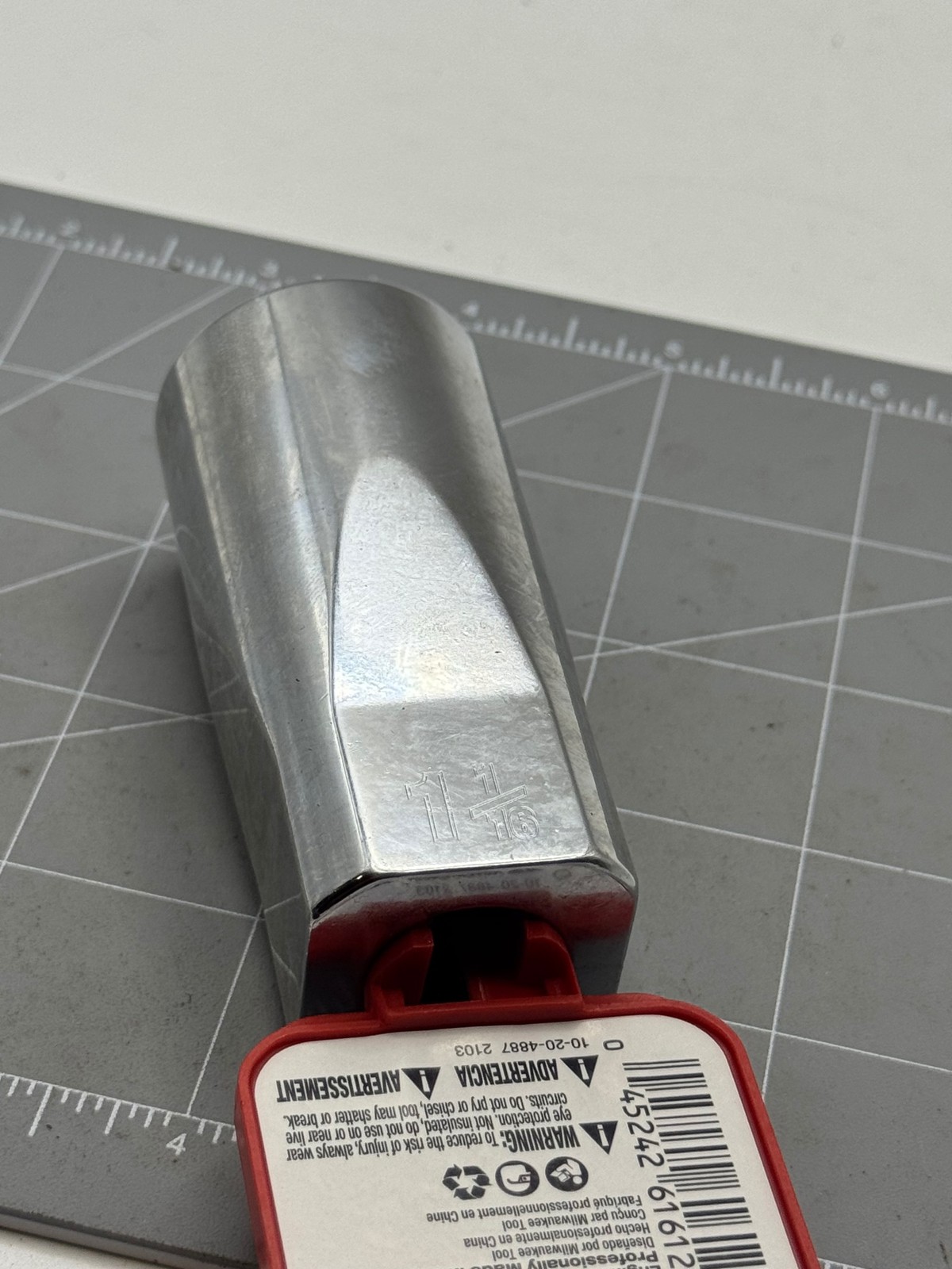 Milwaukee Socket 1-1/16 Deep 1/2 Drive SAE Four Flat Sides Chrome 45-34-2103