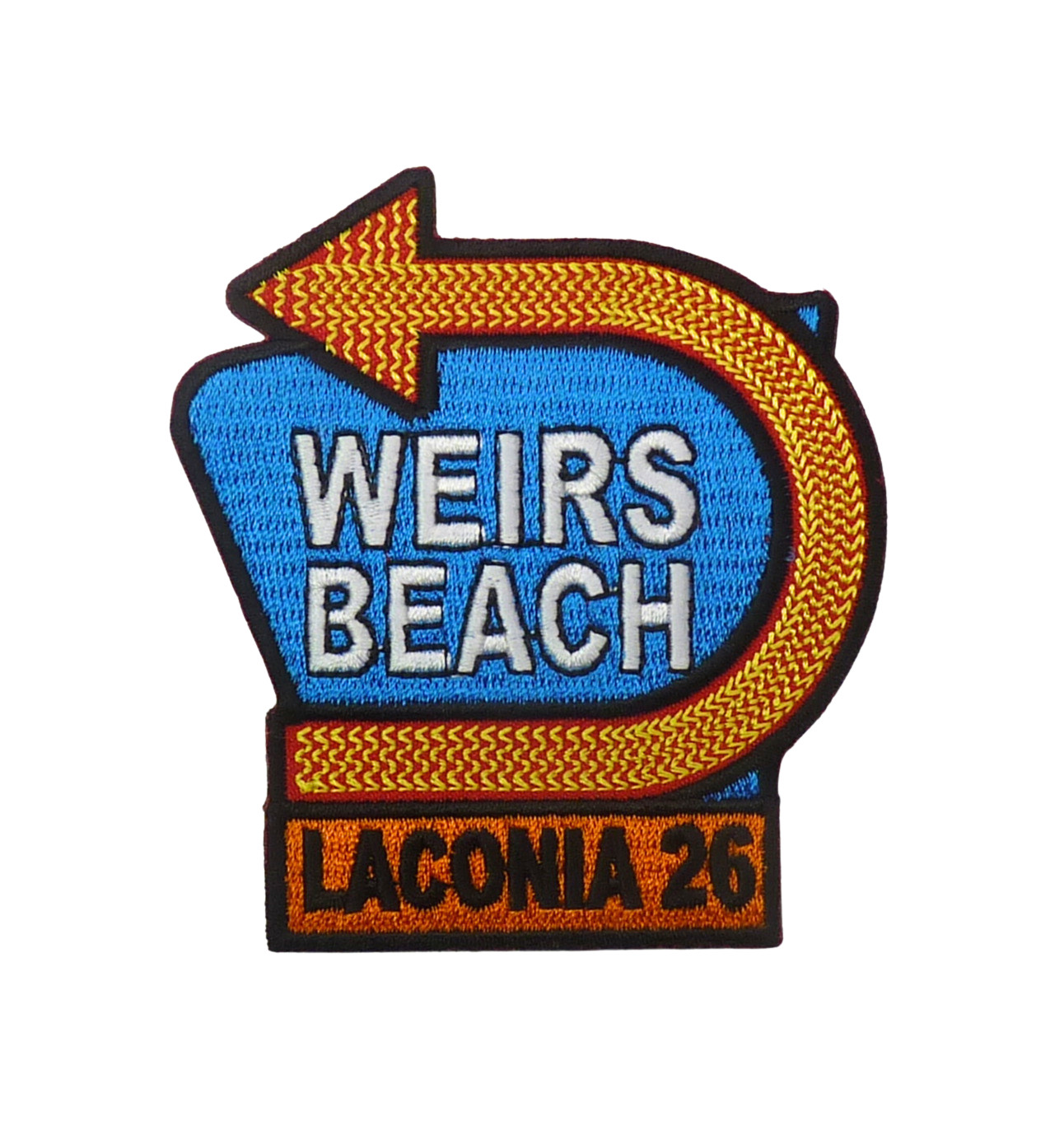 Laconia 2026 Weirs Beach Embroidered Patch.