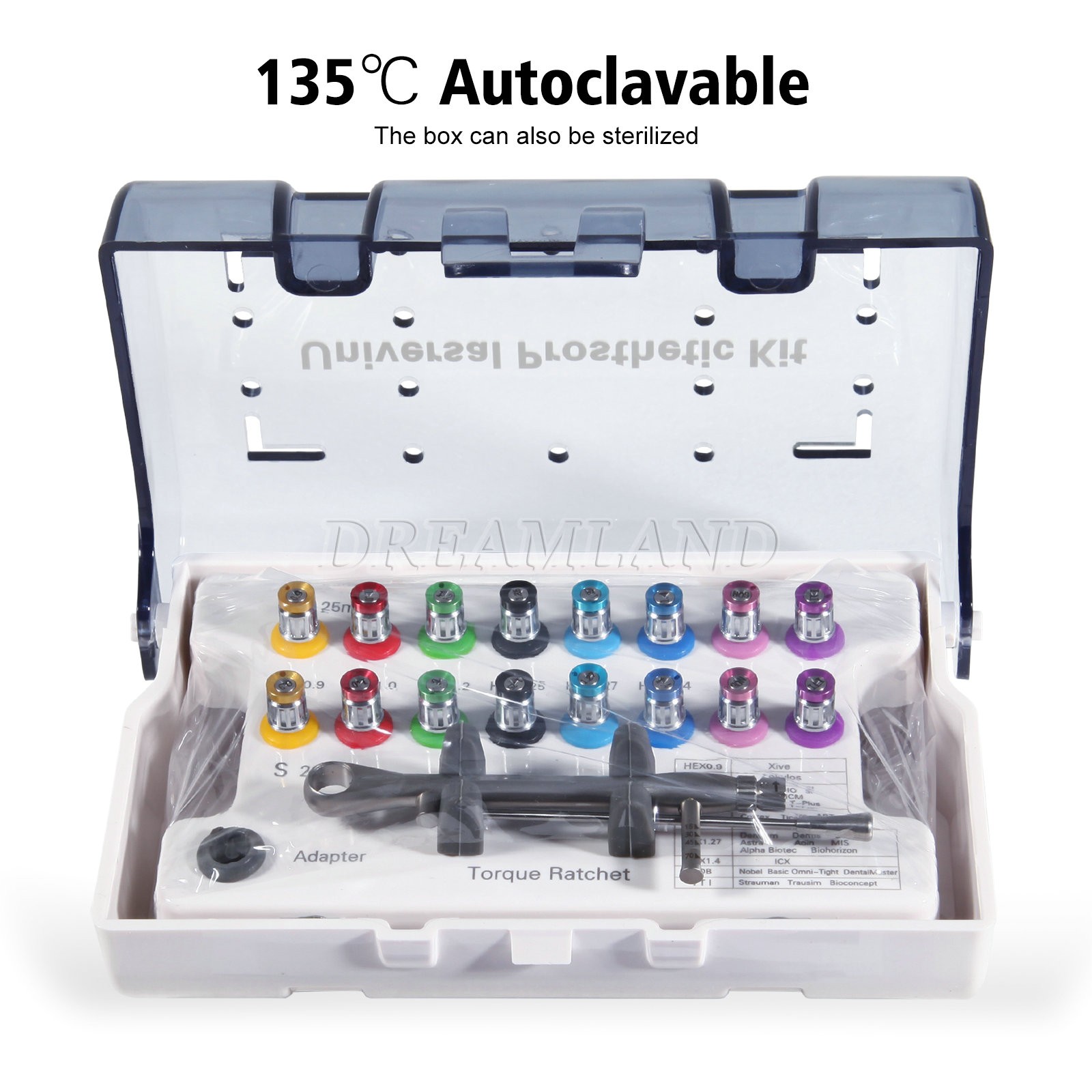 Universal Implant Prosthetic Kit Screwdrivers Hex Dirvers Torque Wrench Adapter
