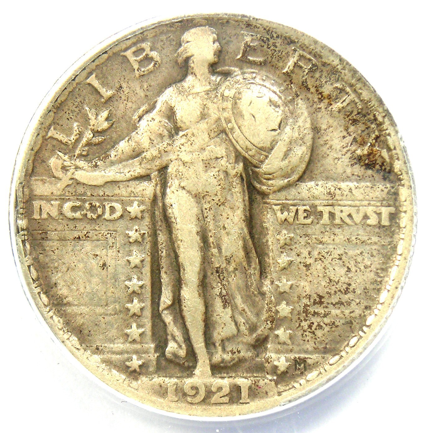 1921 Standing Liberty Quarter 25C Coin - Certified ANACS XF40 (EF40). $850 Value