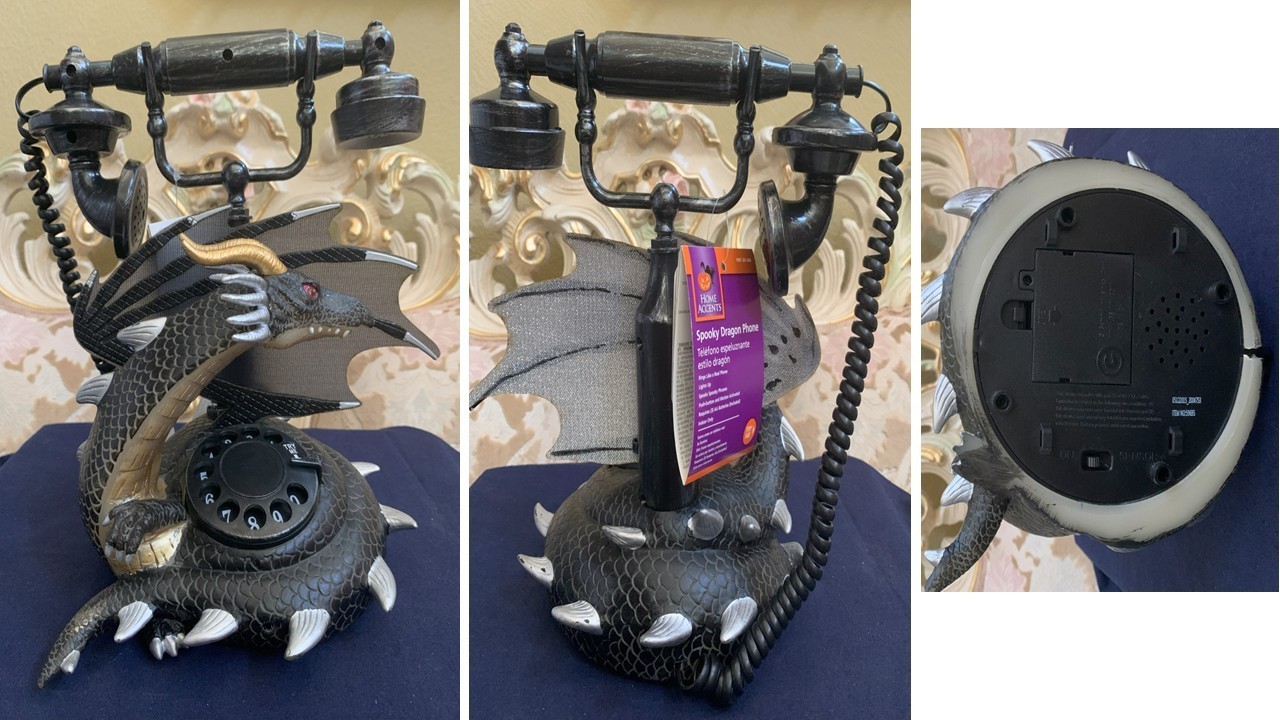 Gemmy Halloween Spooky Dragon Phone Speaks Lights Sound Motion Activated
