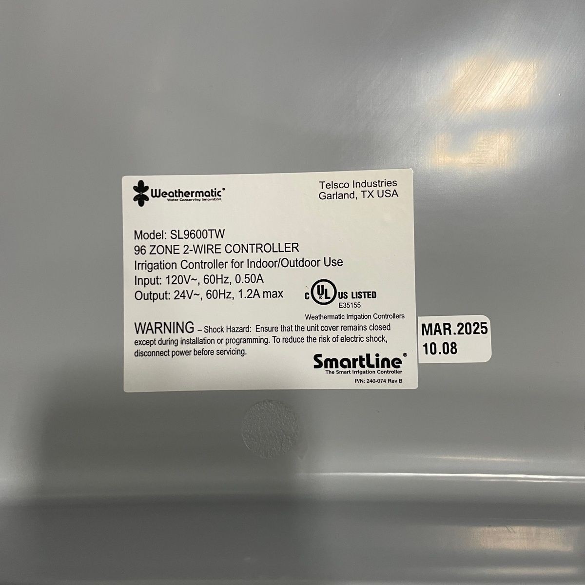 WEATHERMATIC Smartline Irrigation Controller SL9600TW Controller 96 Zone 2 Wire