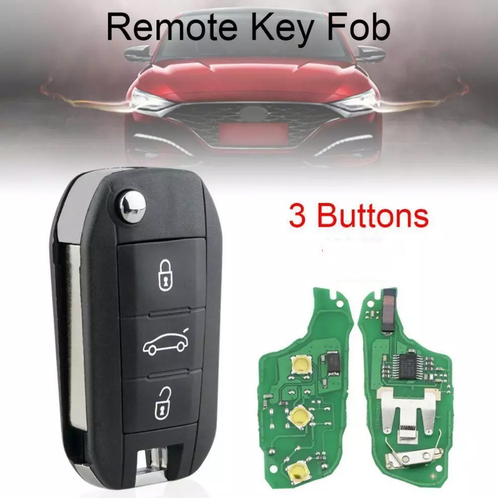 Fit for Peugeot 208 2008 301 308 5008 508 46 Chip HU83 Blade Car Remote KeyBlack