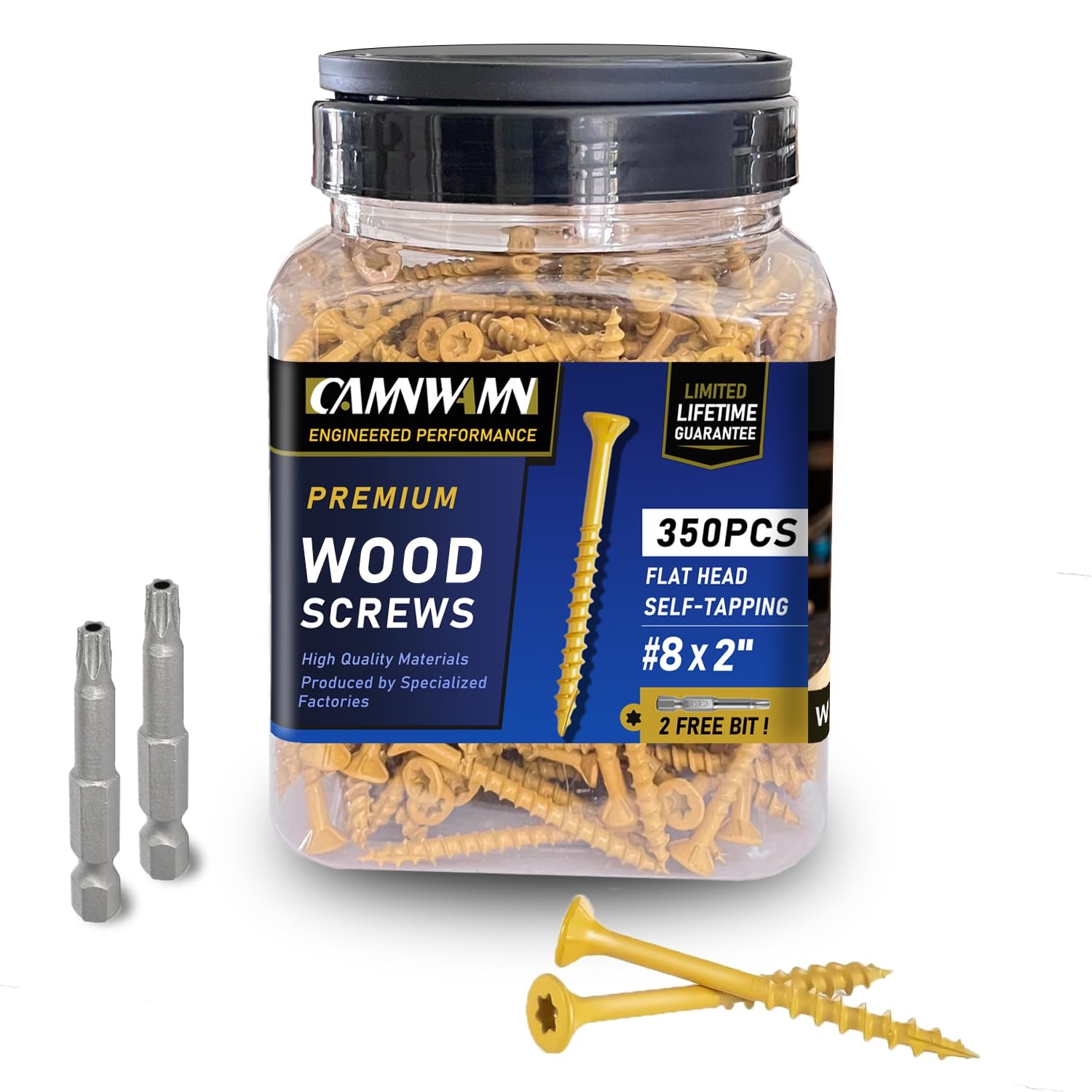 Deck Screws #8 x 2, 350 PCS, Wood Screws 2 Inch, Epoxy Coated, Rust Resistant Ex