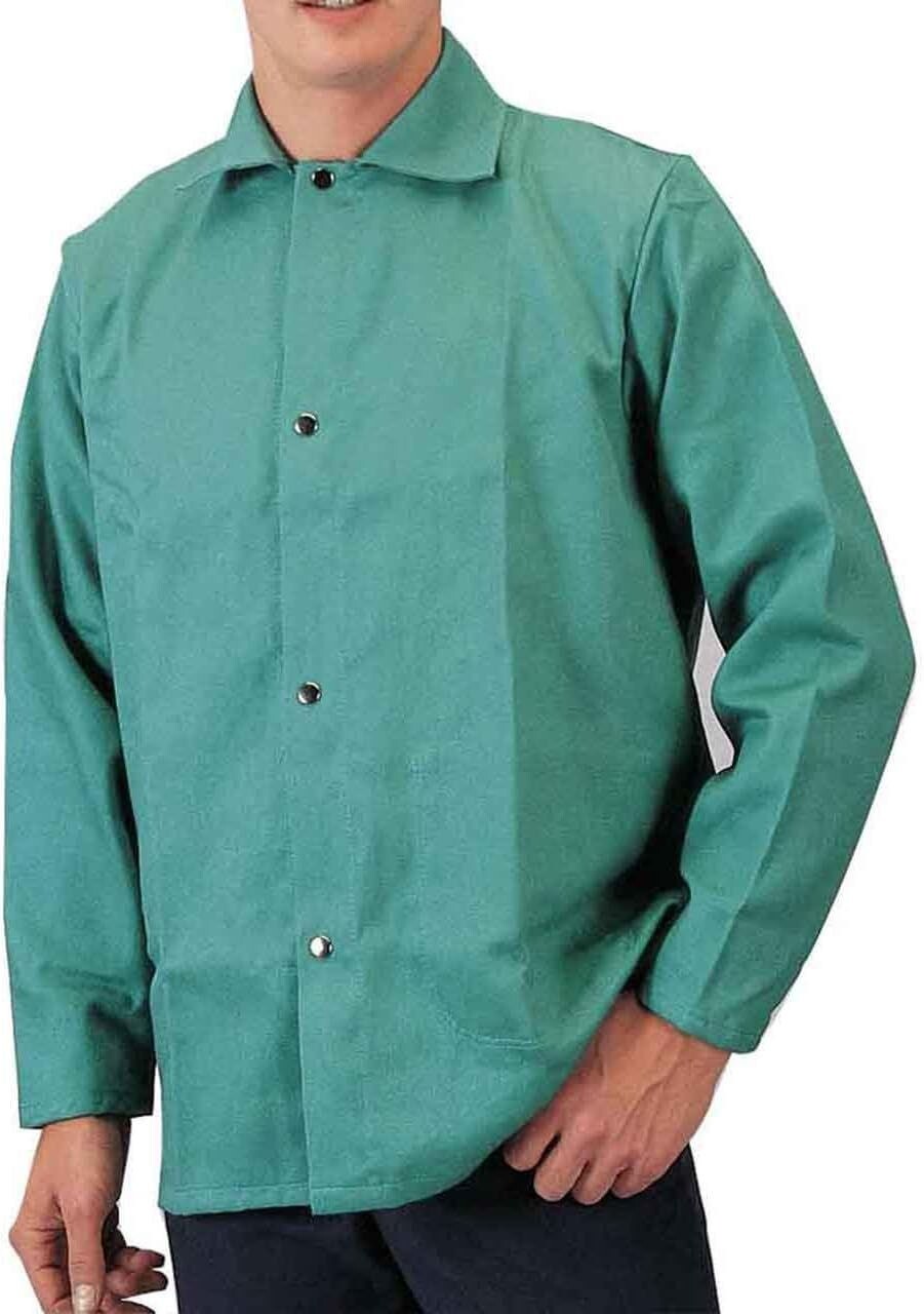 Tillman 36" Green 9oz Westex Flame Resistant Welding Jacket w/ Snap Front 623036