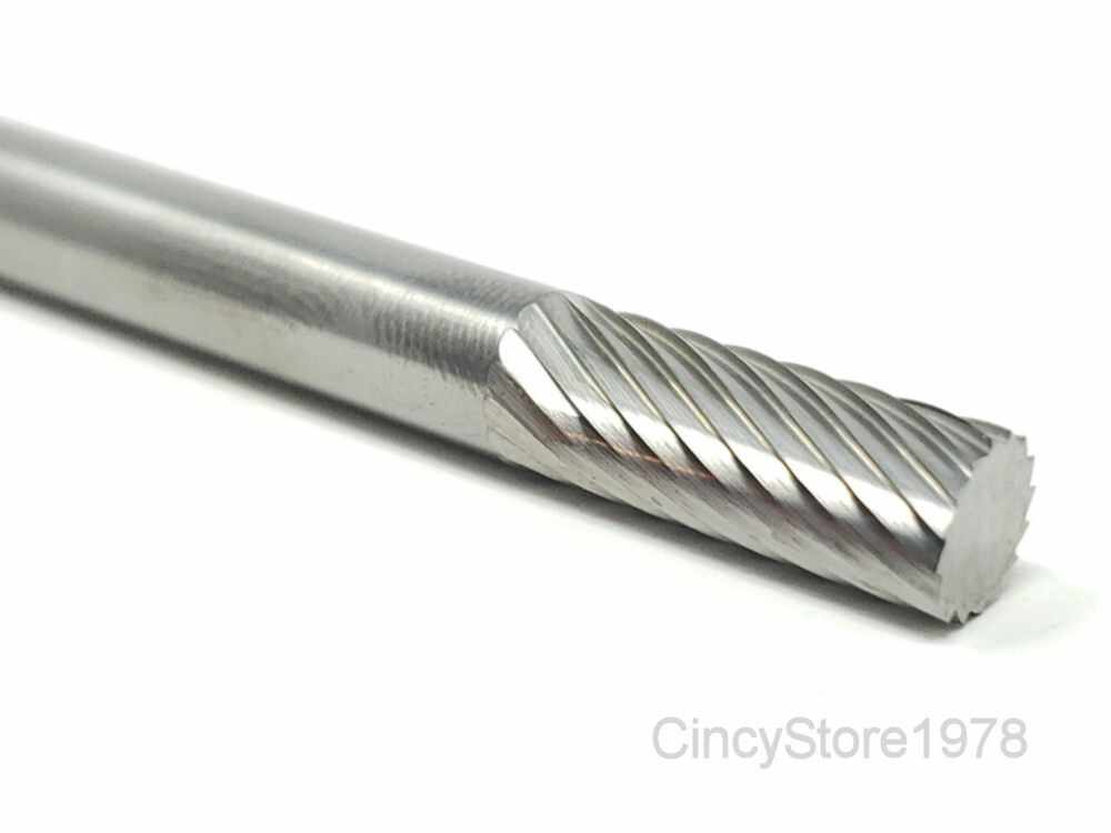 SA1S Cylindrical 1/4" Carbide Burr Bur Tool Die Grinder Bit 1/4" Shank