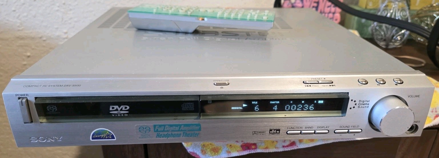 Sony S-Master 5.1 Inch Digital Amplifier CD / DVD Sound System W Remote & Cables