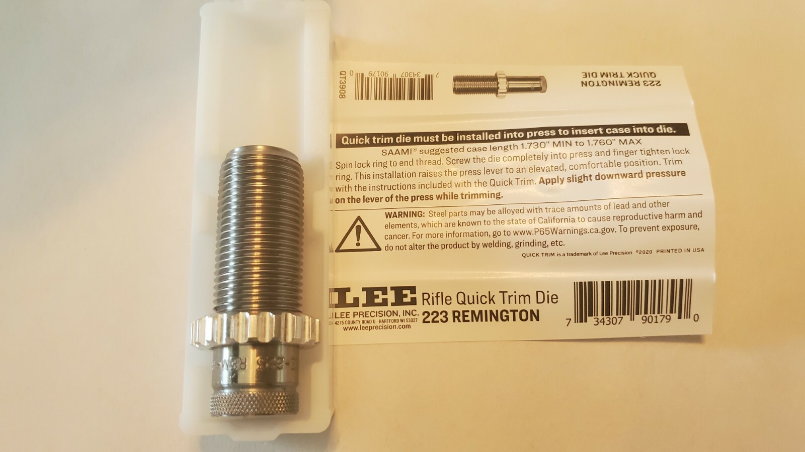 Lee 90179 223 Remington Quick Trim Die