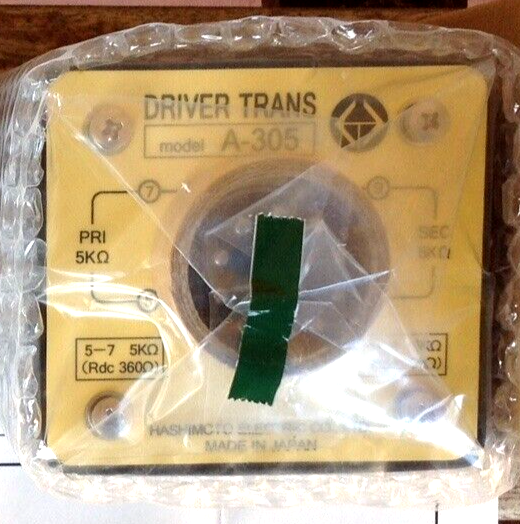 Hashimoto A-305 2-pack Interstage Transformer Tango NC-20:Eqv 5kΩ 1:1 30mA