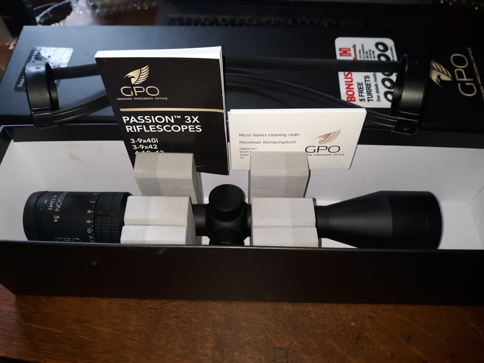 GPO Passion 4-12x42 Scope- Never Mounted!