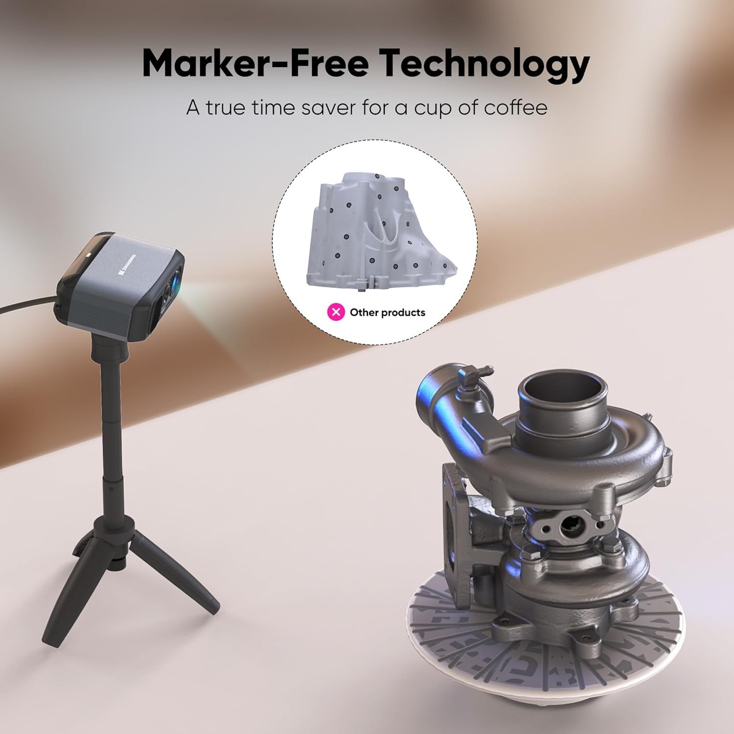Moose Lite Handheld 3D Scanner - 0.05mm Precision for Effortless 3D Printing