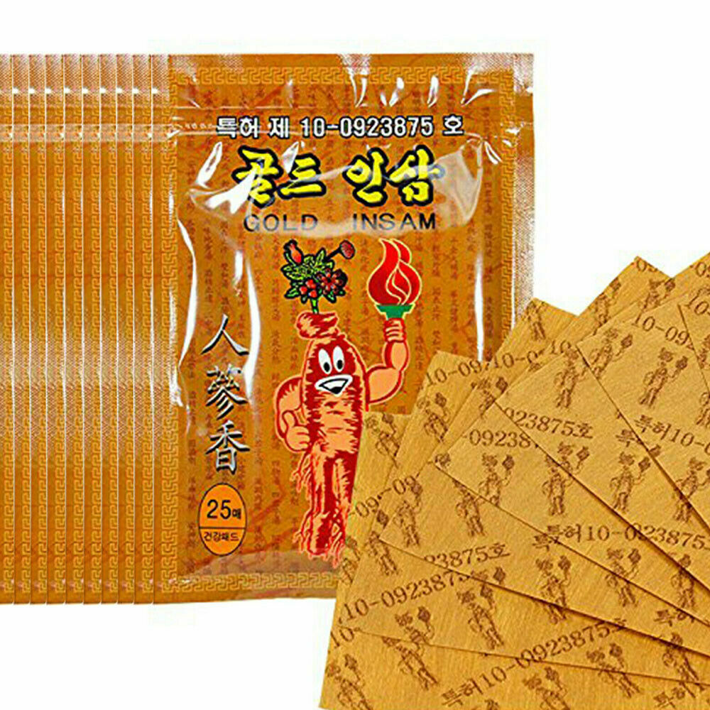 Korean Gold Insam Ginseng Patch / Health Hot Pad / Pain Relief / 10Sets (250ea)