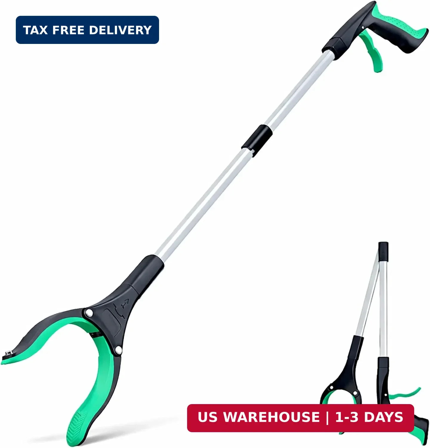 Grabber Reacher Tool - 32" Extra Long Foldable Gripper and Reaching Tool - Heavy