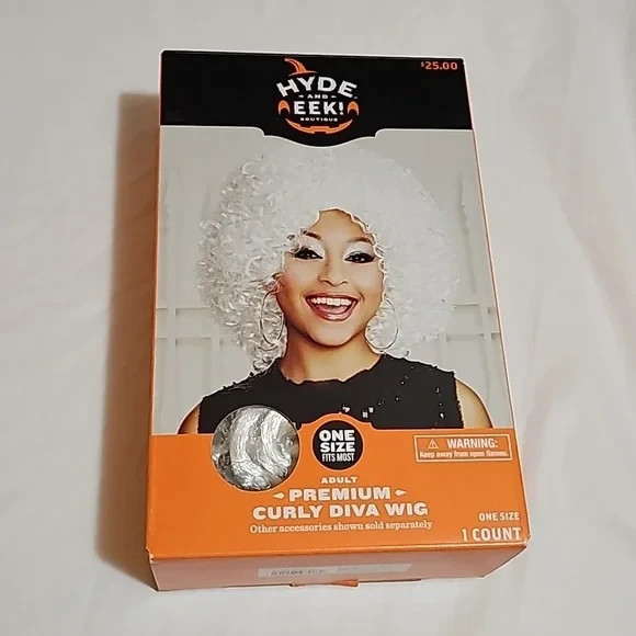 Hyde and Eek Adult Premium Curly Diva Wig OSFM White