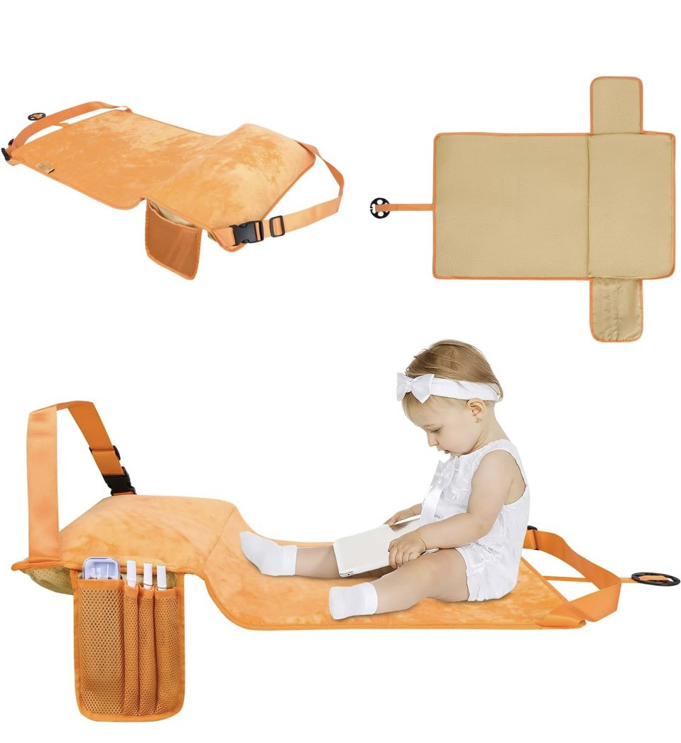 Toddler Airplane Bed, Travel Essentials for Kids, Soft Toddler Airplane Orange.N