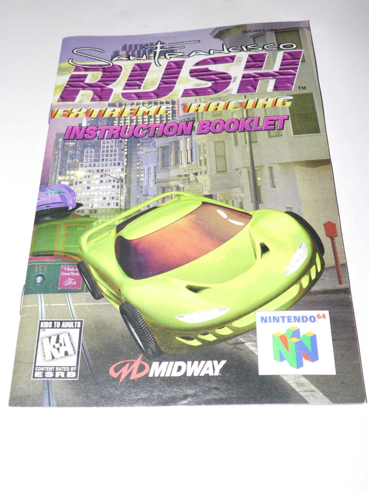 Nintendo 64 San Franscisco Rush Extreme Racing Insttruction Booklet *Only*