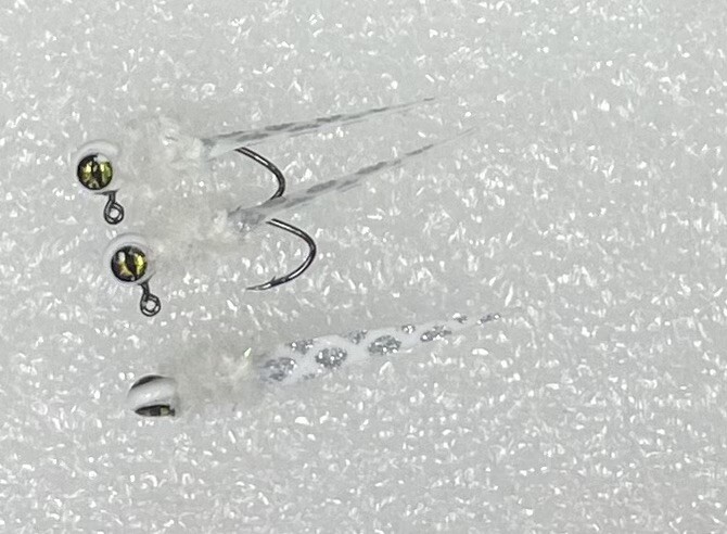 Hand tied crappie jigs/ wedge tail jigs 1/32 Ounce