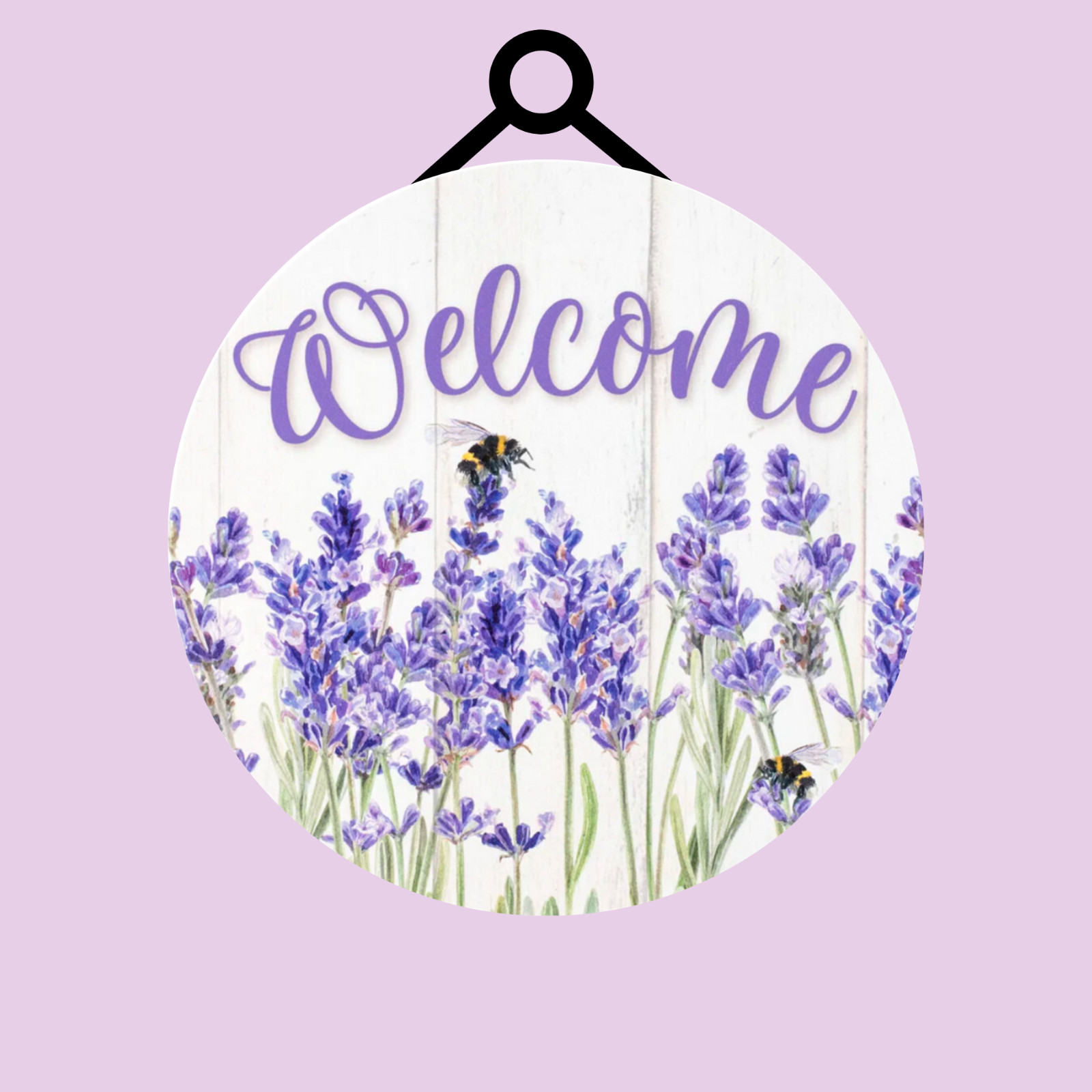 Welcome Lavender Spring Door Hanger or Sign