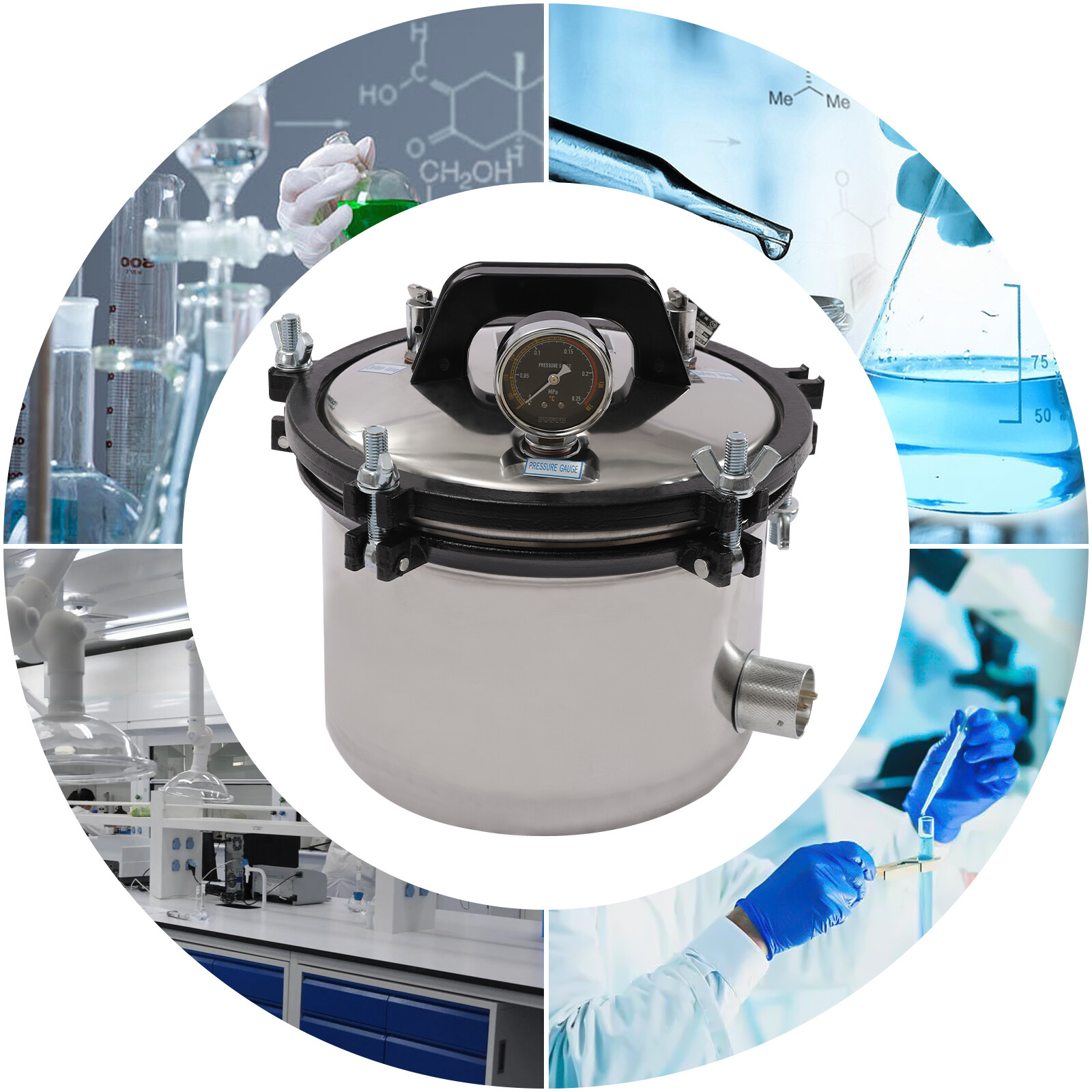 Professional 8L Steam Autoclave Sterilizer for Lab Equipment Culture Medium NEW