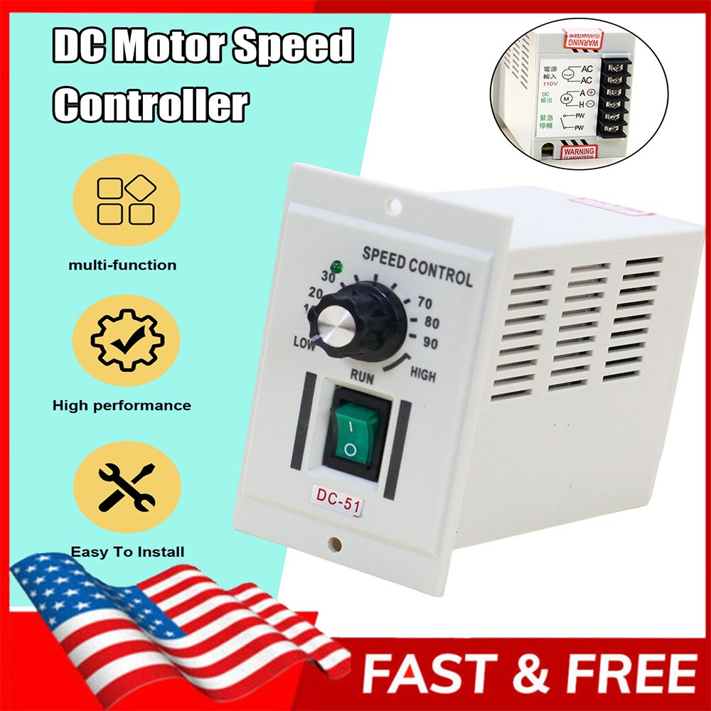 DC 0-90V Knob Motor Speed Controller Variable Adjustable Speed AC 110V Input