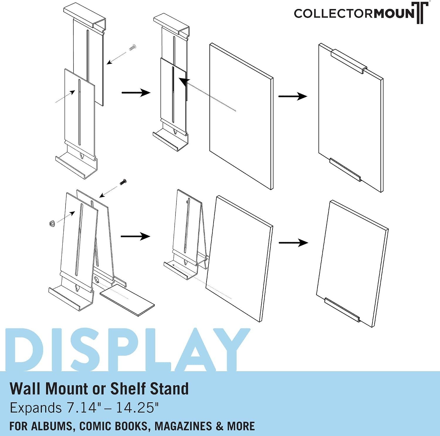 Versatile Comic Book Display - Wall Mount & Shelf Stand for Graded Comics & More
