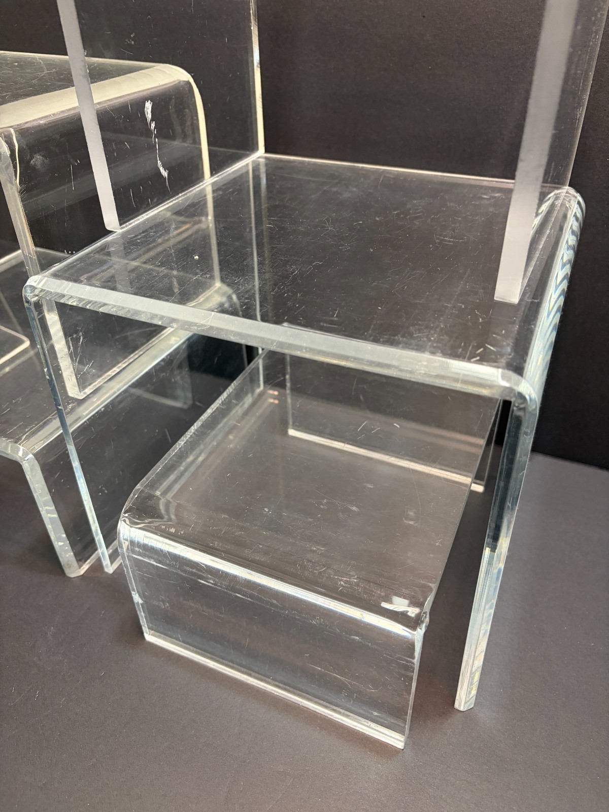 5 Piece Acrylic Riser Cubes with 10x10 Sign Holder